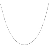 KEZEF Sterling Silver 1.5mm Figaro Chain Necklace for Women - 925 Italian Diamond Cut Chain, Available in Silver, 18K Yellow Gold, Rose Gold, 16-30 Inches