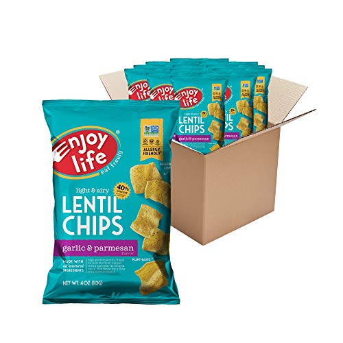 Enjoy Life Garlic and Parmesan Lentil Chips, Dairy Free Chips, Soy Free, Nut Free, Non GMO
