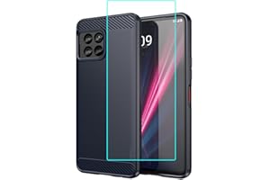 Lozeguyc Case for T-Mobile Revvl 7 5G with 1 Pack Screen Protector Tempered Glass,Slim Shockproof TPU Bumper Cover Flexible Protective Phone Cases for T-Mobile Revvl 7 Blue