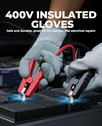 YaberAuto 5000A Car Battery Jump Starter with Air Compressor & Gloves, Car Jumper Starter Portable with 150PSI Tire Inflator, 12V Jump Box (9L Gas/8L Diesel) Jumper Cables, 18W Fast Charge 800LM Light