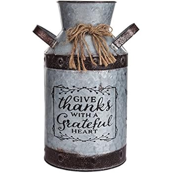 Decorative Galvanized-Metal Can | Garden Decoration | Gardening Gift/Souvenir | Metal Flower Pot/Vase Decor