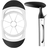 Asdirne Apple Slicer &amp; Corer Set, Apple Cutter and Fruit Slicer with Sharp Stainless Steel Blades and Ergonomic Non-Slip Handles, Ideal for Cutting a Wide Range of Fruits, Black