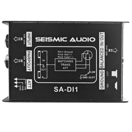 Seismic Audio Passive Direct Box w/ Ground Left and Attenuator Switch