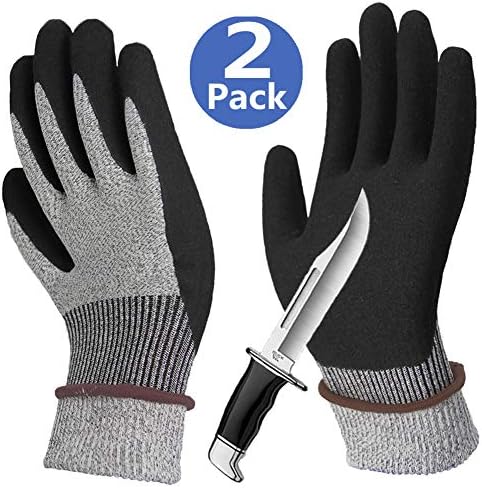 Cut Resistant Gloves Sleeves, Non-Slip Breathable Work Gloves, Grip Coated Long Cuff for Kitchen Fishing Garden Construction Auto Restoration Multipurpose Use.