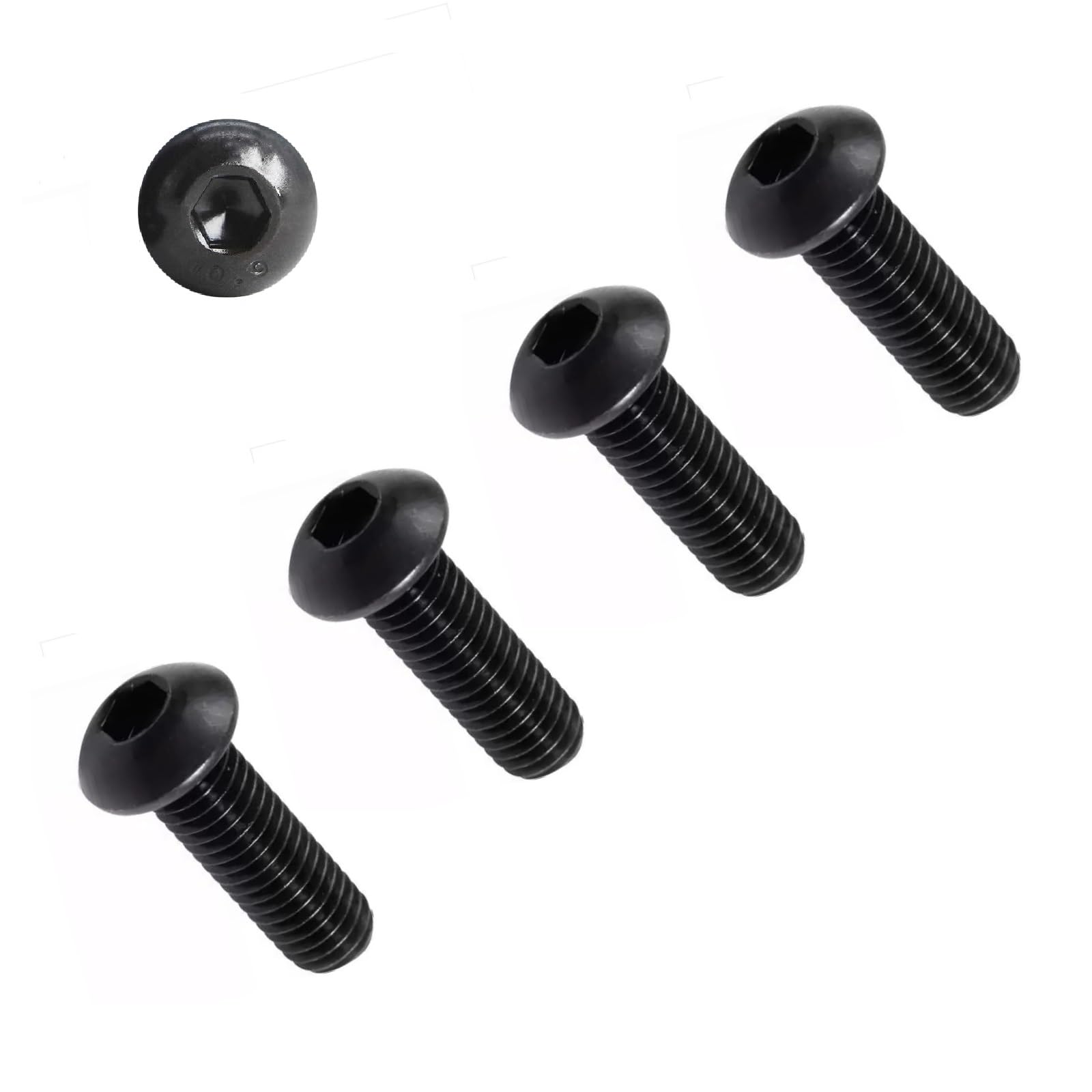 TERF® M12 X 35mm Hex Socket Cap Button Head Machine Screws Black High Tensile Grade 10.9 Machine Screw M12 (12mm) X 35mm Allen Key Hexagonal Socket Bolts - Pack of 4