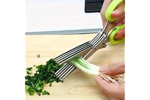 5-Layer Multi-Purpose Kitchen Scissors - Stainless Steel BBQ & Food Prep Scissors with Protective Cover & Self-Cleaning Desig