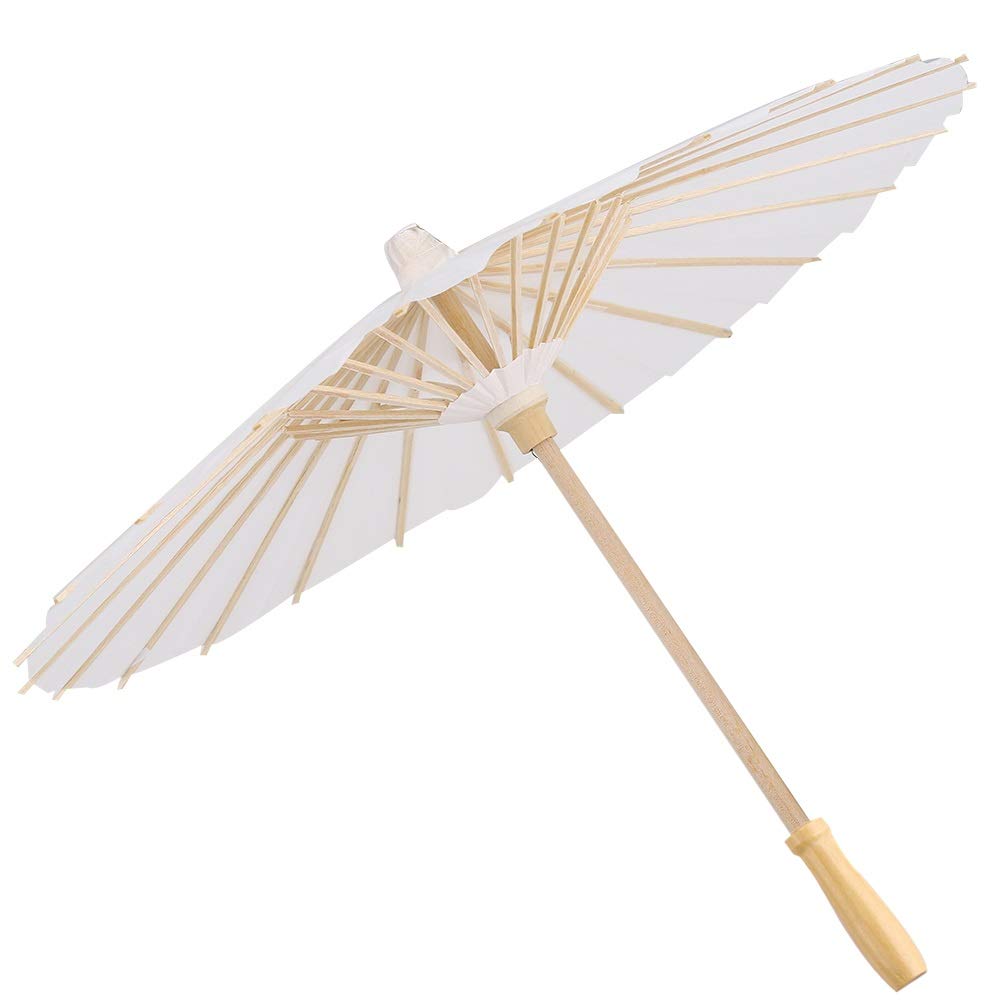 Nikou Wedding Umbrella For Bride White Paper Parasol Wedding,Paper Umbrella, Decorative Bridal Party Decor Photo Prop Color (Size: 60cm)