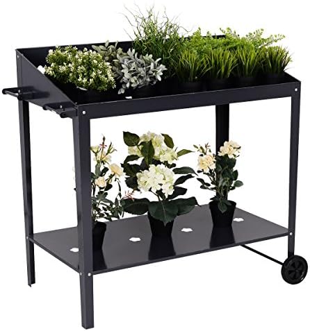 Caraya Raised Garden Bed Potting Bench Work Station Storage Shelf Planter Plant 40 Inch