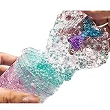 GoodGoodStudy 250ML Jumbo Ice Crystal Slime with Pink Fishbowl Beads , Fluffy Floam Slime Stress Relief Toy Scented Sludge Toy, Mermaid Tail