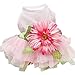 Sanwood Daisy Flower Gauze Tutu Dress Pet Dog Bowknot Princess Clothes Pet Only(S)