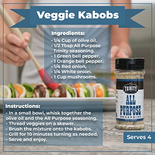 Trinity Provisions All Purpose Seasoning - Salt, Pepper & Garlic Spice Blend for Chicken, Fish, Beef, Veggies, Seafood, Eggs and More - Gluten Free, Non-GMO, and MSG Free