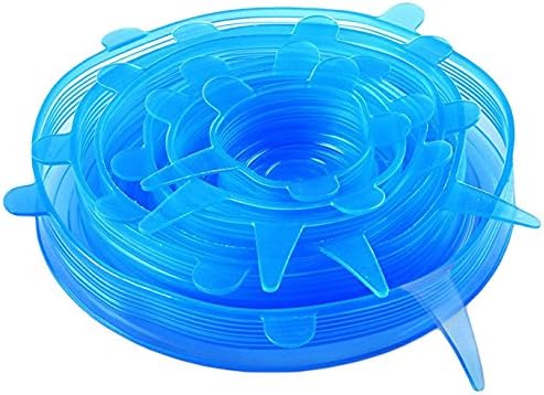 Silicone Stretch Lids, 6-Pack of Various Sizes, Dishwasher and Freezer Safe