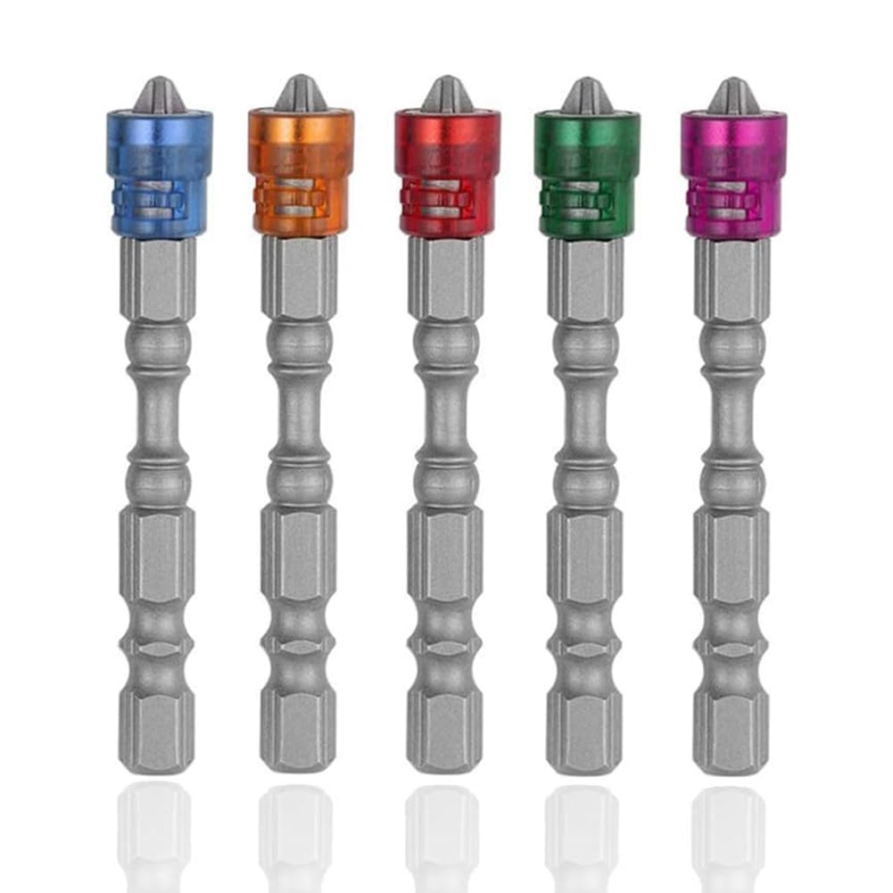 Teocpai 5 Pcs Phillips Screwdriver Bit PH2 Magnetic Drill Bit 65mm Drill Bit for Drywall 1/4 Inch Hex Shank