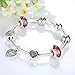 Presentski Sterling Silver Plated Charm Bangles with Heart Pendant for Teens Girls Birthday Gift