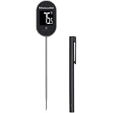 KitchenAid KQ904 Digital Instant Read Kitchen and Food Thermometer, Temperature Range: -40F to 482F, Black