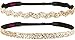 Hipsy Women's Adjustable NO SLIP Bling Glitter Headband Mixed Pack (Golden Rod 2pk)
