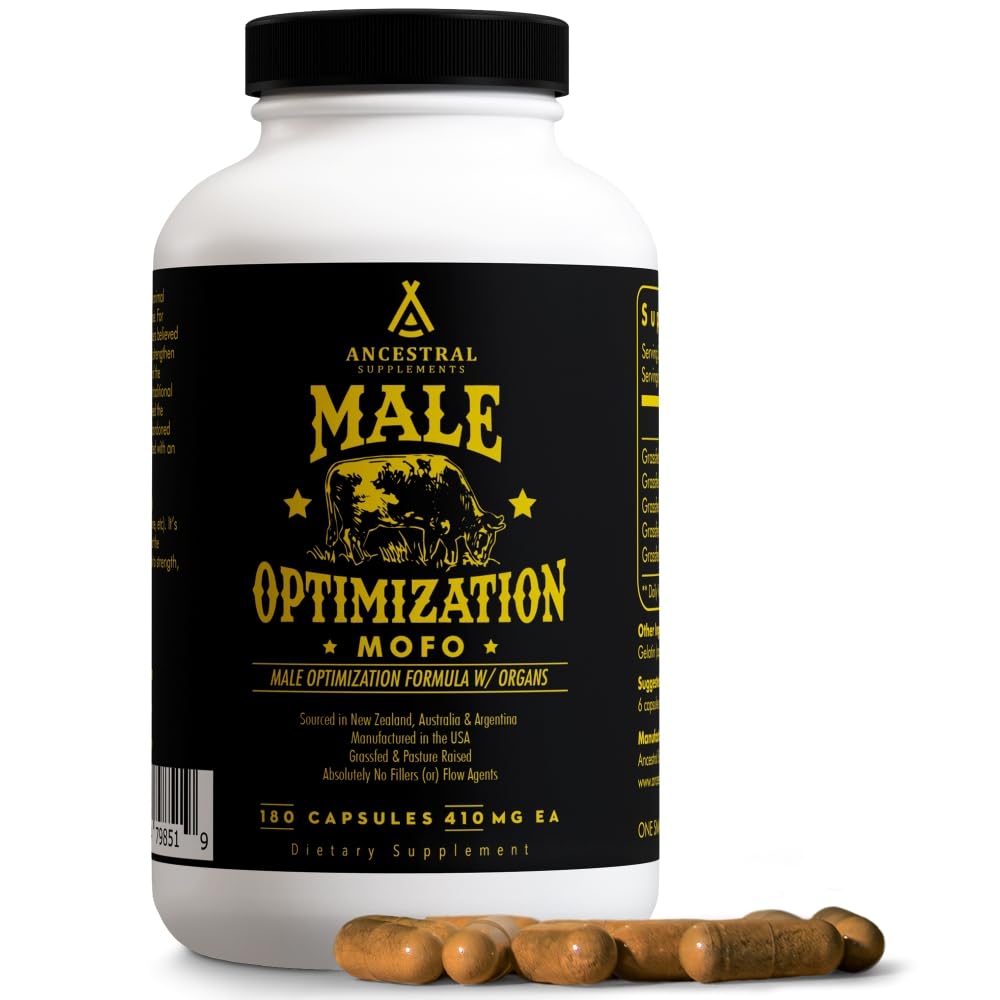 Ancestral Supplements Mofo Men's Beef Organ Capsule Supplement, 180 Ct