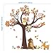 ElecMotive Jungle Wild Animal Vinyl Wall Sticker Decals for Kids Baby Bedroom (Owl Monkey Bear)