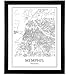 Memphis Poster Memphis Map of Memphis City Map Posters Tennessee Map Tennessee Memphis Scandinavian Poster Black and White Map Wall Art Map Art Map Print 8x10