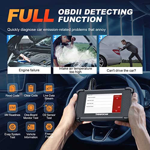 THINKCAR OBD2 Scanner, 2023 Newest THINKSCAN SR4 Car Diagnostic Scan Tool Lifetime Free Update, ABS/SRS/ECM/TCM System Diagnostic + Oil/EPB/SAS Reset Code Reader, Battery Test, AutoVIN, Android 7.0