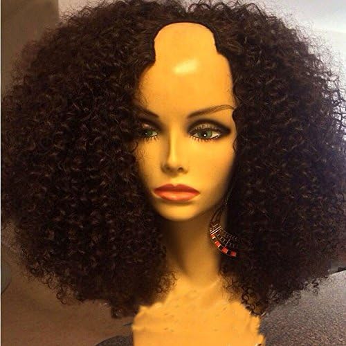 QIRUI HAIR:180% Density Afro Kinky Curly U Part Wig Human Hair Virgin Mongolian Remy Human Hair Upart Wigs Kinky Curls Left U Shaped Wig 16inch