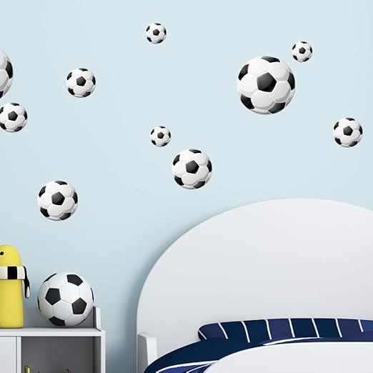 malango Wand-Sticker Fußball| Selbstklebende Fußbälle als Wand-Tattoo | Set Mit Verschiedenen Größen | 12 Stück