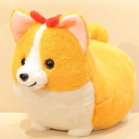 Amazon かわいい コーギー ぬいぐるみ おもちゃ 添い寝枕 誕生日プレゼント ハスキー 人形 リボン ふわふわ 子犬 癒し系 もこもこ インテリア 贈り物 女の子 感謝祭 お祝い 店飾り イエロー 30cm 45cm ぬいぐるみ おもちゃ