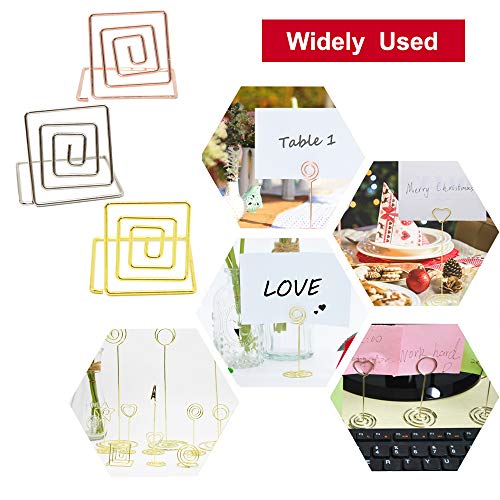image for QLLY Wire Shape Place Card Holder Stands, Table Name Number Holders, P