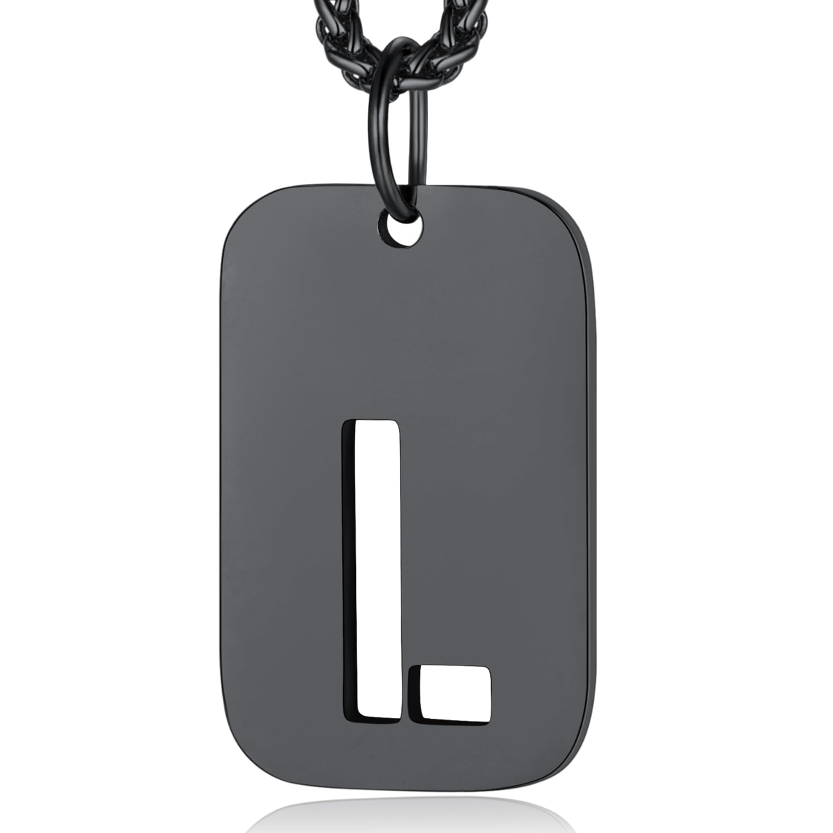 Letter Necklace Dog Tag Army Chains for Men Name Necklace Initial Necklace Black Necklace Men Jewellery Mens Necklaces