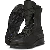 Belleville Waterproof Steel Toe Boots for Men, 200g Thinsulate, Non-Slip | Insulated Tactical Boots, Dry in Wet Work, Impact &amp; Compression Protection, Slip-Resistant Grip, Made in USA, Black Boots