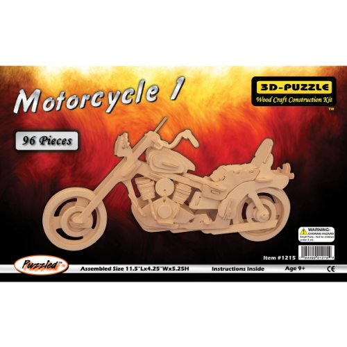 Puzzled Motorcycle 3D Jigsaw Puzzle (96-Piece), 11.5 x 4.25 x 5.25