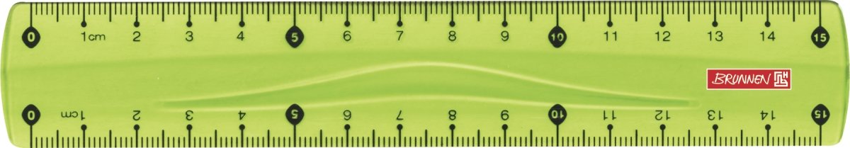 Brunnen Colour Code Ruler for Left and Right-Handed Users, 15 cm, Assorted Colours 15 cm grün/Kiwi