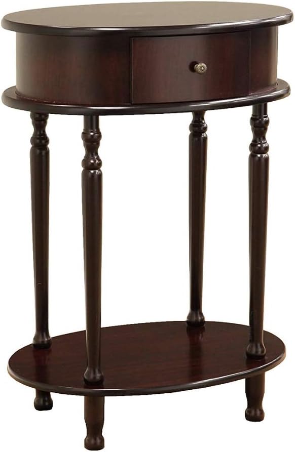 TSR Side End Table Round Sofa Side Table with Drawer and Lower Shelf Sofa Side Table for Small Spaces, Home Office Guest Rooms and E- Book