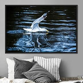 signwin Framed Canvas Wall Art Aerial Beach Birds...