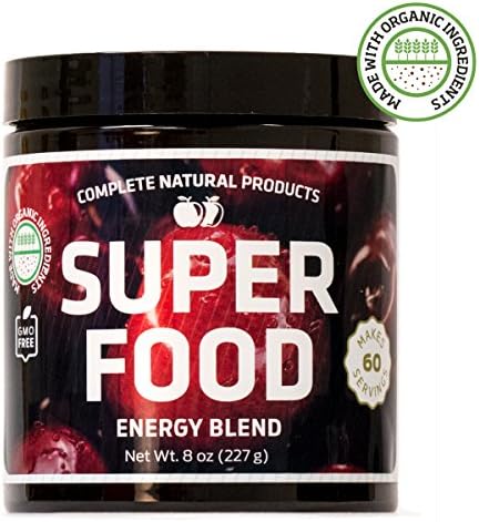 Natural Green Energy Superfood Powder Supplement - High Amino, Protien, Energy Drink Mix, 8oz 60 Servings