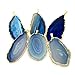 1 Blue Agate Pendant Plated Gold Plated Rock Paradise Exclusive COA AM8B9-01