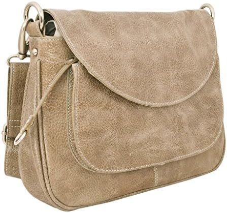 Latico Leathers Sabria Shoulder Bag Genuine Authentic Luxury Leather, Designer Made, Business Fashion and Casual Wear, Pebble Steel
