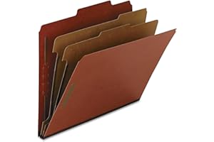 Smead 100 Percent Recycled Classification Folders - Letter, 2 Dividers, Red, 10 Per Box (14024)