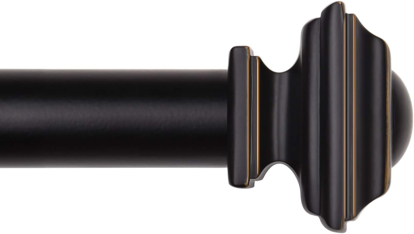 KAMANINA Replacement finials for 1 Inch Curtain rods, Drapery Rod Finials, Bronze Round, M6 Standard Screw, 2pcs