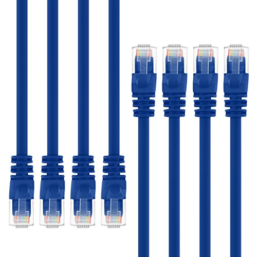GearIT 8-Pack, Cat 6 Ethernet Cable Cat6 Snagless Patch 1 Foot - Snagless RJ45 Computer LAN Network Cord, Blue - Compatible with 8 Port Switch POE 8port Gigabit