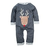 Big Elephant Baby Boys' 1 Piece Elk Long Sleeve Christmas Romper Clohtes G66