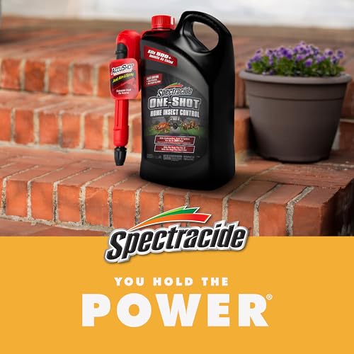 SPECTRACIDE ONE-SHOT HOME INSECT CONTROL, 1 GALLON, INSECTICIDE WITH ACCUSHOT SPRAYER FAST-DRYING FORMULA FOR RESIDENTIAL USE TO KILL 500+ LISTED INSECTS BY CONTACT