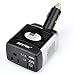 BESTEK 150W Power Inverter 12V to 110V Voltage Converter Car Charger Power Adapter with 2 USB Charging Ports (3.1A Shared) primary