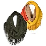 Basico Women Winter Warm Knit Infinity Scarf Tassels Soft Shawl Various Colors Basico Women Winter Warm Knit Infinity Scarf Tassels Soft Shawl Various Colors
