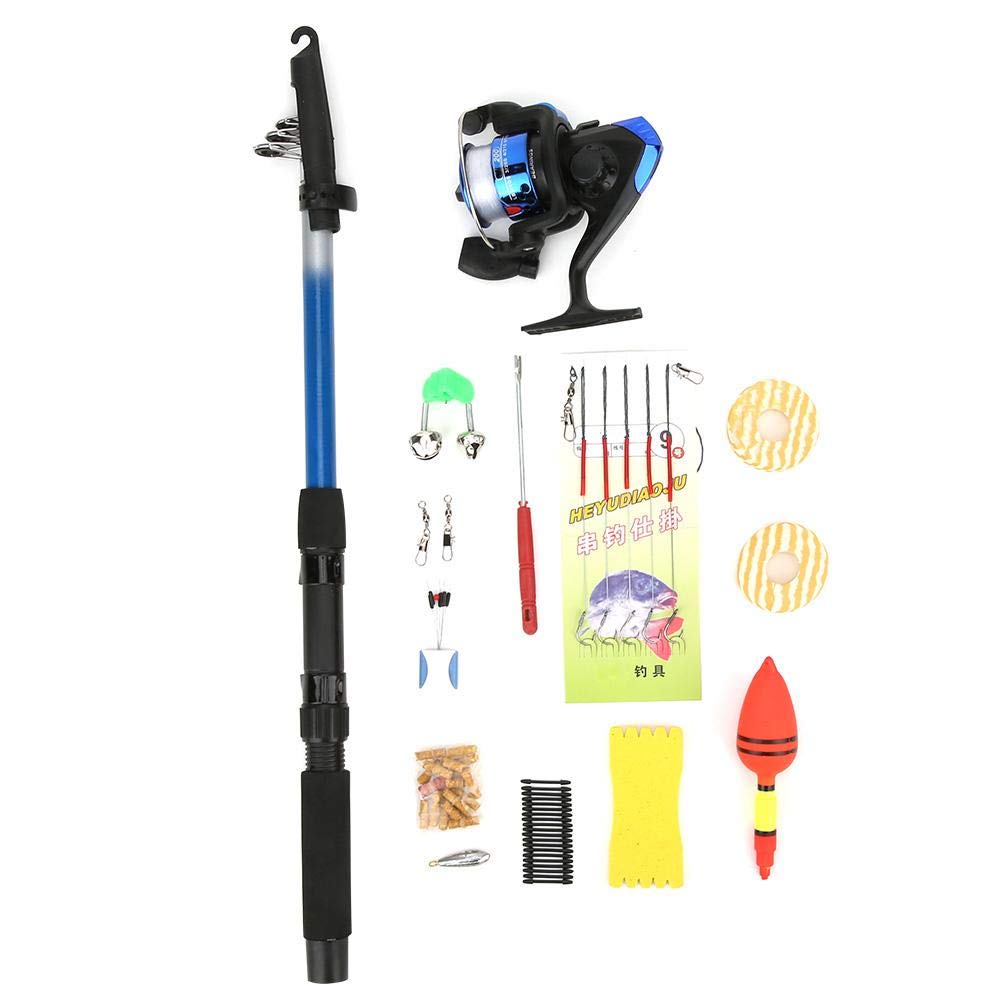 Fishing Rod Reel Set, 1.8M Beginner Telescopic Fishing Rod with Reel Portable Ultralight Nylon Fishing Rod with Accessories Kit(Plastic Fishing Reel) Fishing reels and fishing maintenance tools