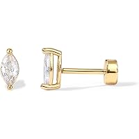 PAVOI 14K Gold Plated Sterling Silver Posts Dainty Mini Multi-Shape Flat Back Stud Earring Pack for Women | Helix Cartilage P