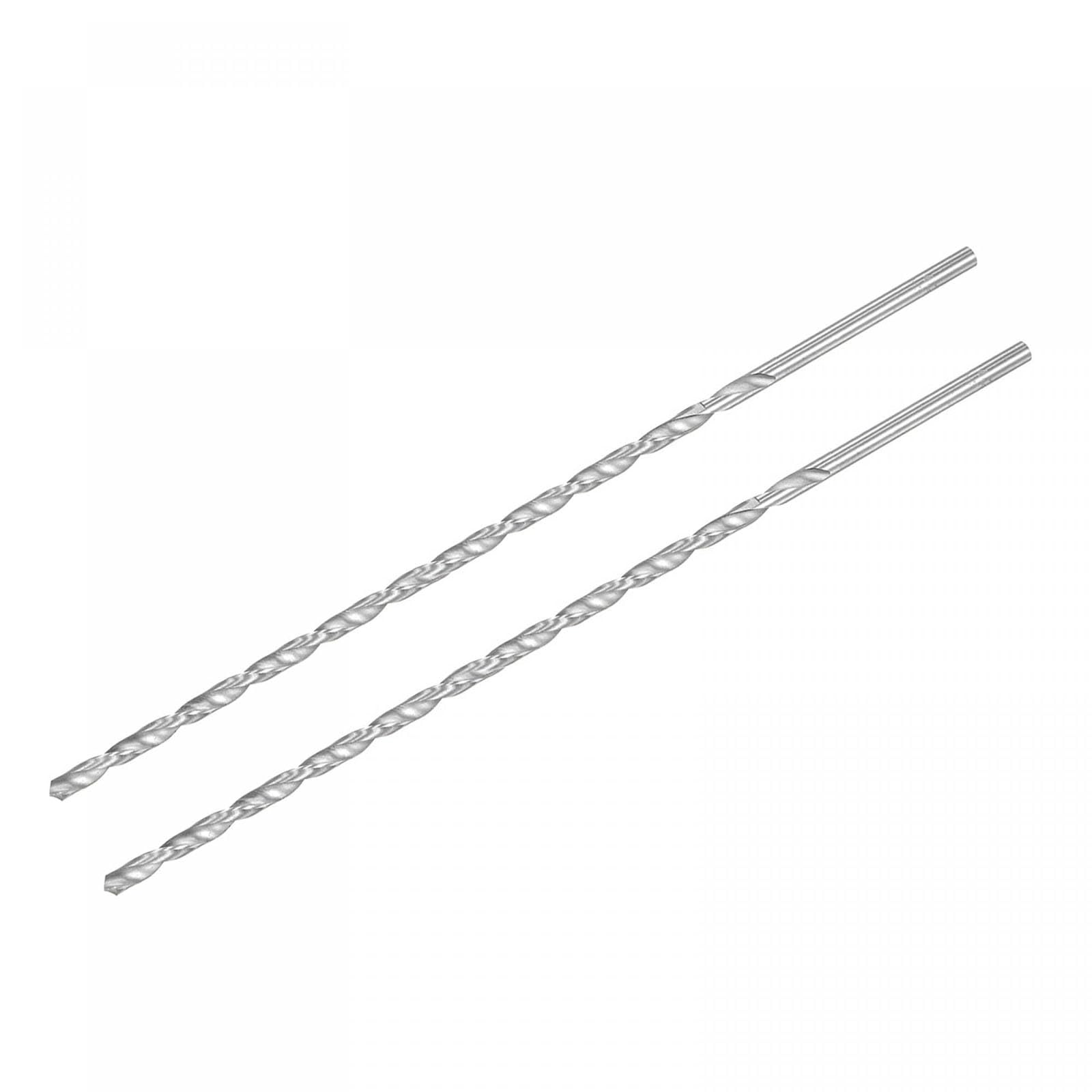 TA-VIGOR 2Pcs 4.2mm Extra Long Twist Drill Bits, 200mm Length High-Speed Steel HSS Straight Shank Spiral Drill Bits for Wood Metal Aluminum Plastic