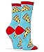 OoohGeez! Women's Novelty Pizza Crew Socks, Funny Crazy Silly Socks, Cool Fun Cotton Socks, Pizza Party, Size 5-10