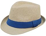 EPYA Women and Men Classic Short Brim Straw Fedora Hat with Band