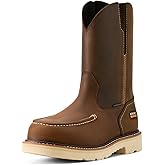 Ariat Men's Rebar Lift Pull On Moc Toe Composite Toe Work Boot, Distressed Brown, 6